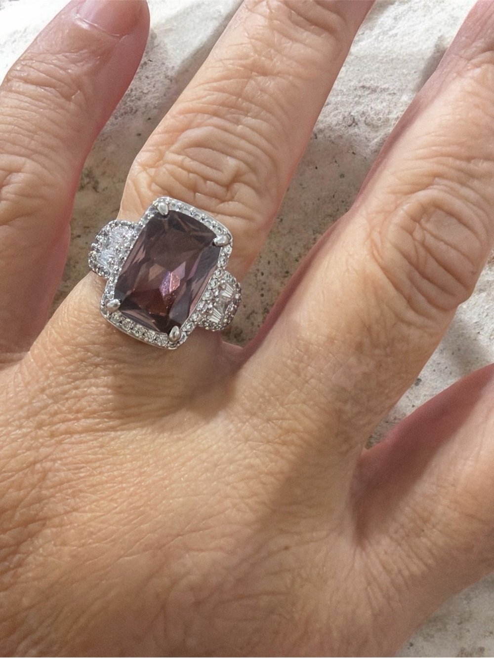 Sterling Silver Cushion-Cut Statement Ring